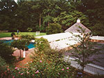 view from upper level to pool level