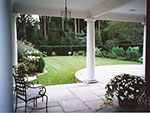 view of perennial garden from porch