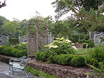 arbor connecting upper garden and BBQ patio