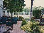 main terrace off the living room and kitchen, overlooks lower garden