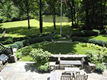 view towards stream and pond from upper deck