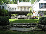 overview of main house rear terrace and gardens
