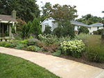 detail of perennial border edging walkway
