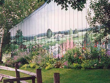 a planted border to repeat mural on wall