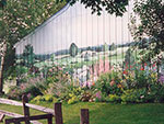 a border repeating a mural