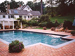 classic pool with full width steps