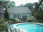kidney shape pool into hillside