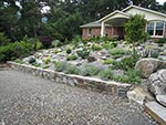 overview of new rock garden from road