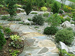 rock garden edges along upper walk