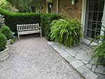 view from main terrace to kitchen door