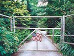 deer gate with flag as seen from the outside